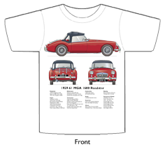 MGA 1600 Roadster (wire wheels) 1959-61 T-shirt Front